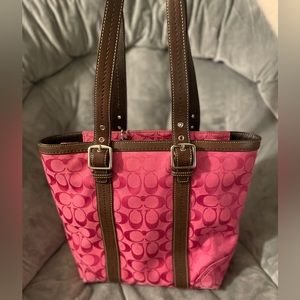 Coach pink tote bag 13023